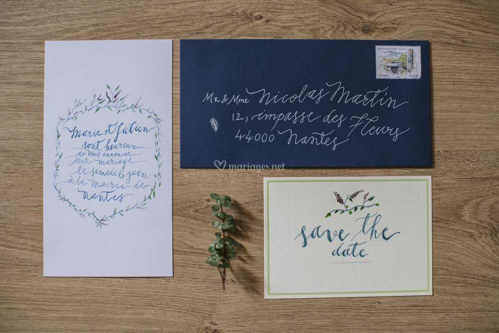Faire Part Enveloppe De Fanny Calligraphie Photo 7