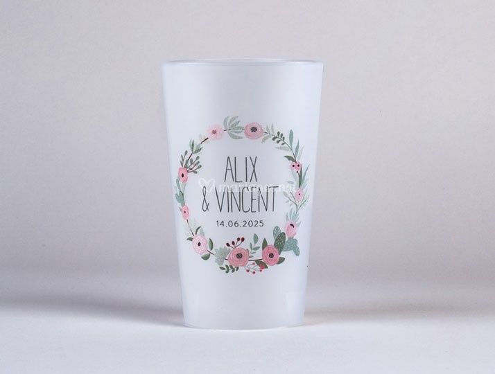 gobelet-mariage-fleuri-rose-personnalise