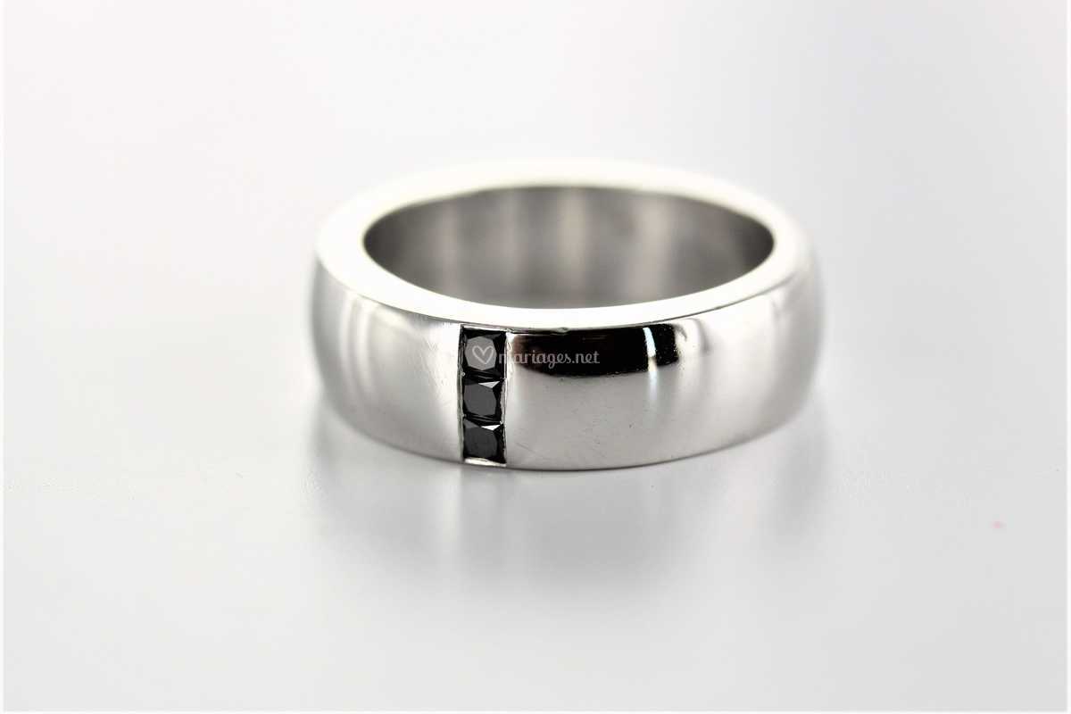 Alliance Homme Diamants Noir De Stephane Larhant Maitre Artisan