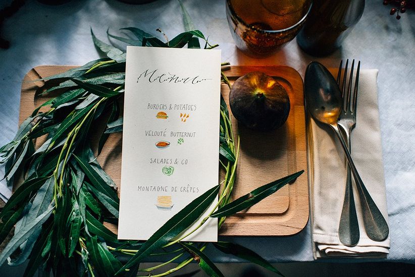 Menus de mariage champêtres 45 modèles qui illustrent la tendance