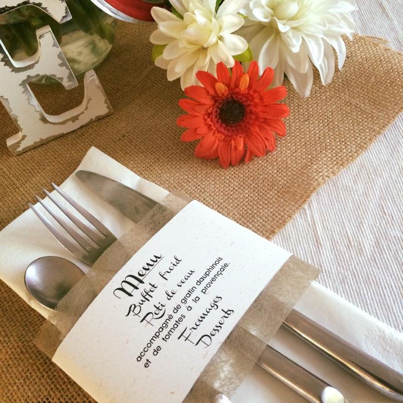 Menus de mariage champêtres 45 modèles qui illustrent la tendance