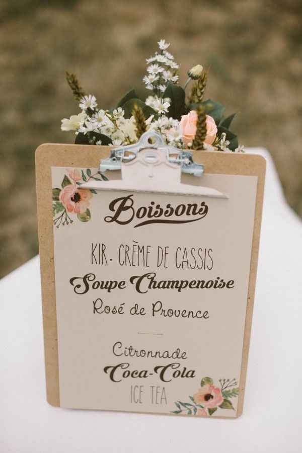 menu sur presse papier