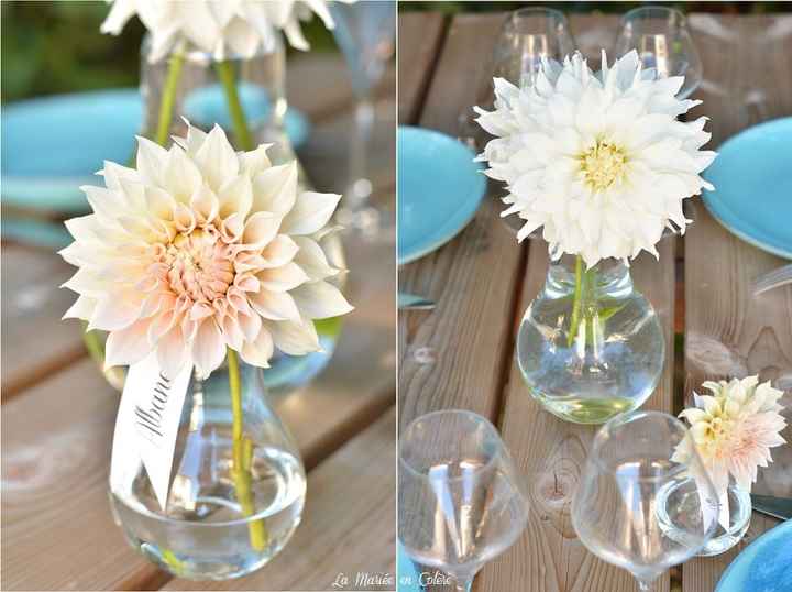 Ampoules en porte nom/placement à table