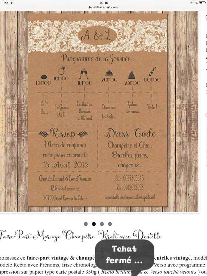 Comment sont vos faire parts ? - 2