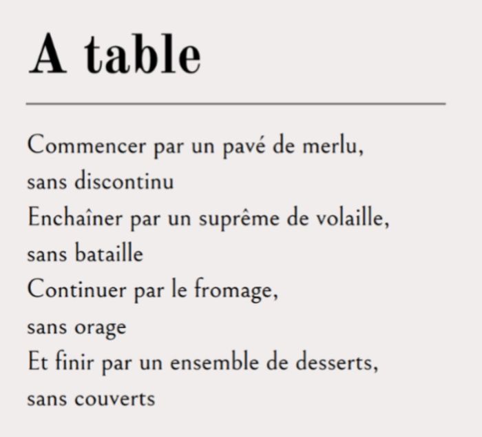 Idée appellation menu mariage 1