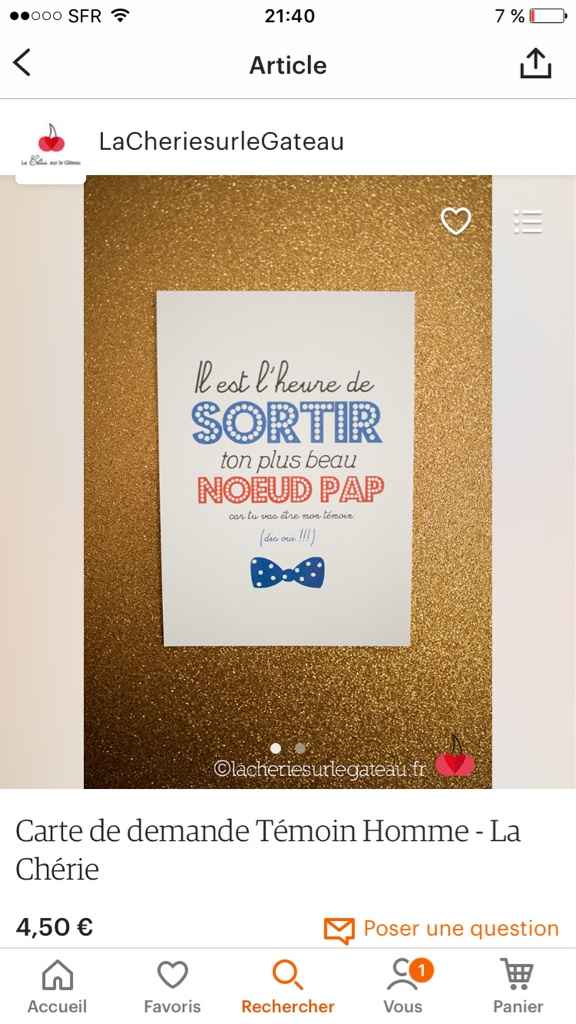 Demande de temoin de façon original - 2