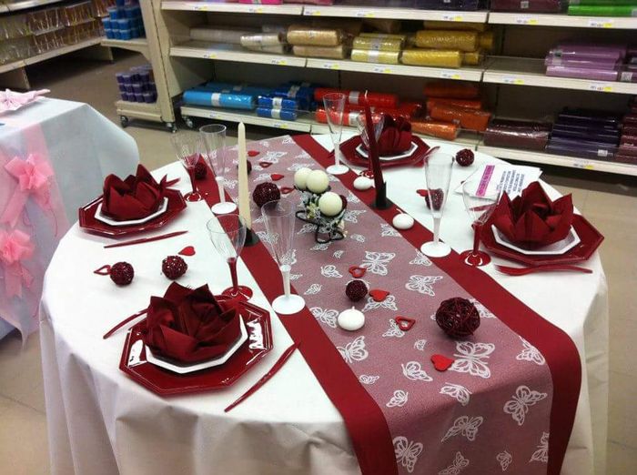 modèle de table rouge/blanc