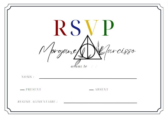 Papeterie Mariage termine ( Harry Potter ) 7