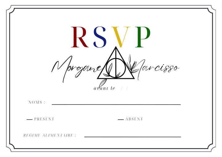 Papeterie Mariage termine ( Harry Potter ) - 7