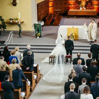 Recherche un voile long avec des bords en dentelle - 1