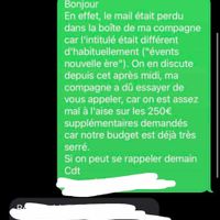 Demande de supplément lieu de réception - 1
