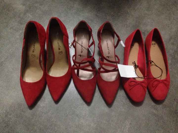 Chaussures rouges fermées-mariage été bretagne - 1