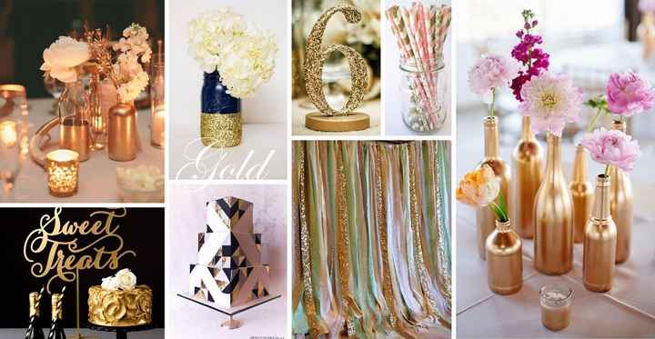 bouteilles deco or