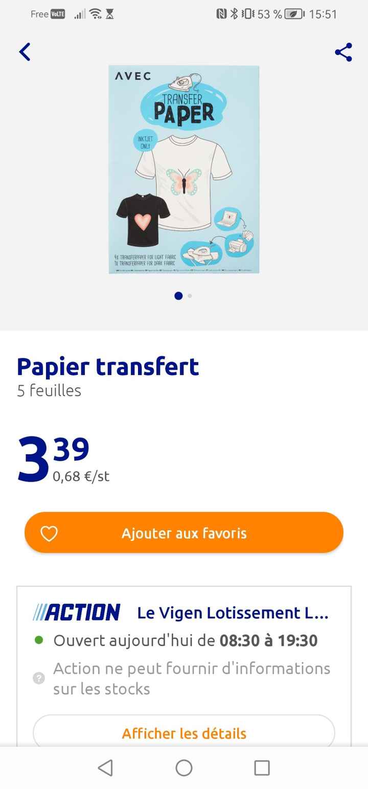 Papier pour transfert - 1