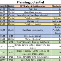 Planning mariage matinal - 1