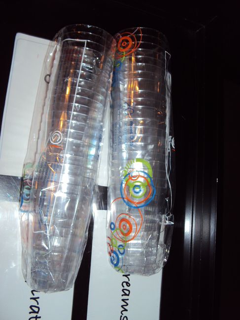 verre en plastique