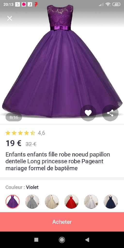 Robe pour ma fille demoiselle d'honneur - 1
