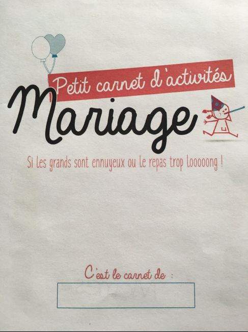 Petit carnet d’activités Mariage - 1