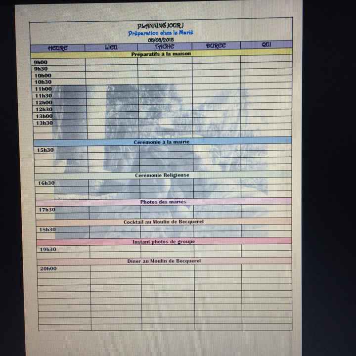 Planning et memo - 1
