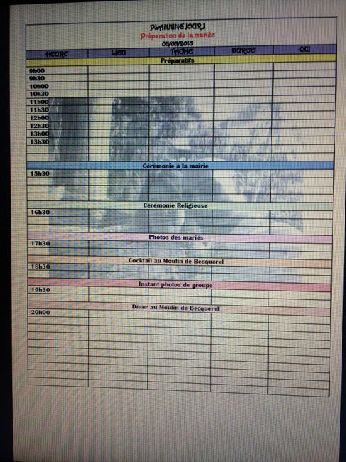 Planning et memo - 2