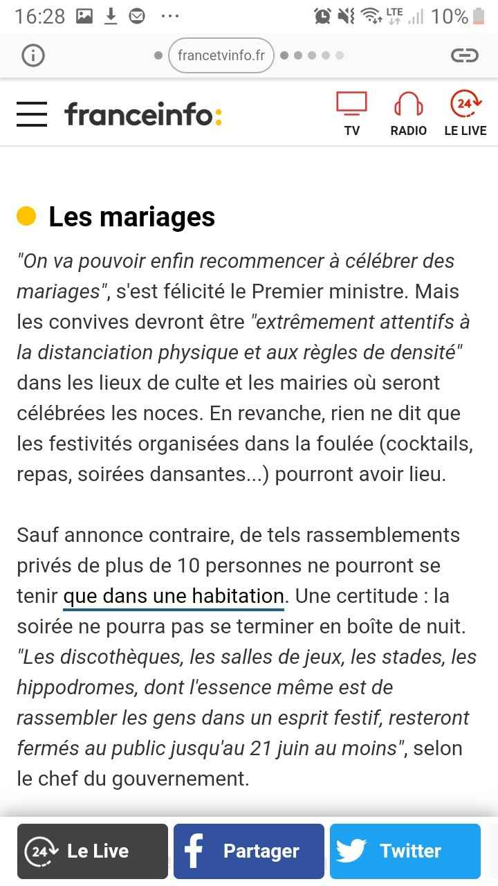 Mariage et coronavirus 1