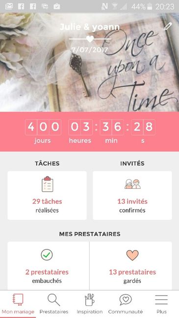 Oú en sont vos compteurs Mariages.net ? - 1