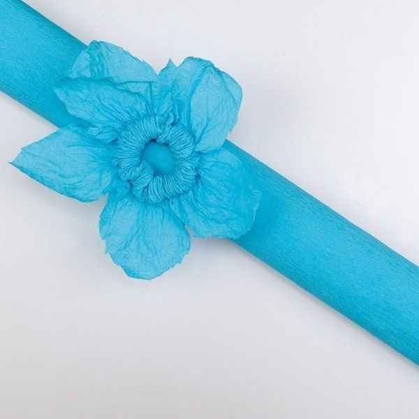 Papier crépon bleu turquoise