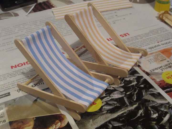 Transats bleu et beige