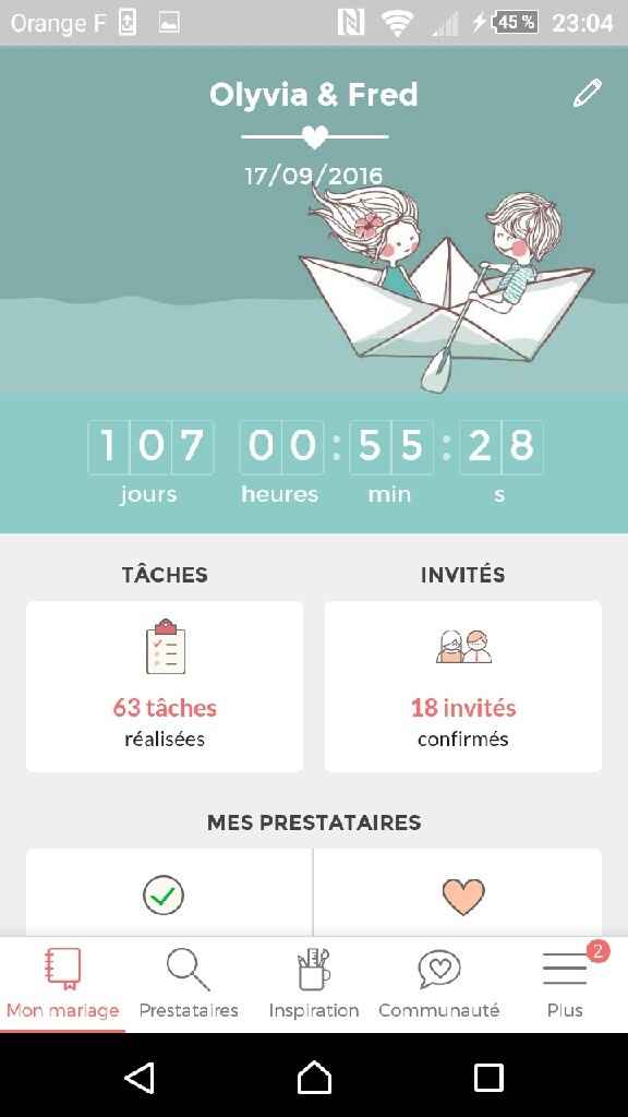 Oú en sont vos compteurs Mariages.net ? - 1