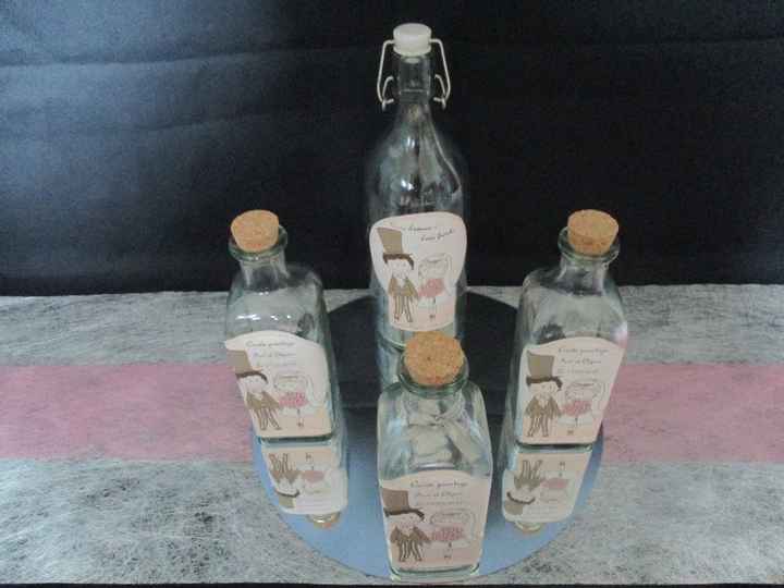 Les bouteilles eau et vin