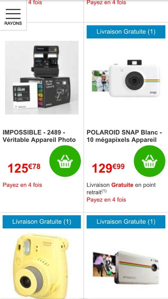 Ou trouver appareil polaroid - 1