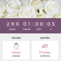 Ecrivez le nombre de jours qu'il reste avant votre mariage - 1