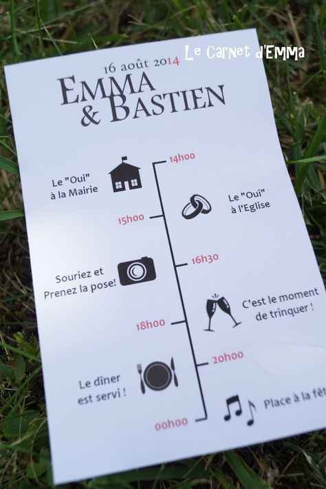 Planning des Mariés