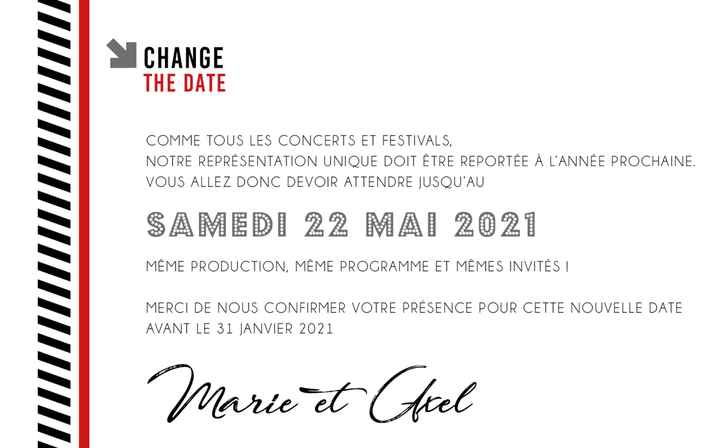 Report mariage et change the date - 1