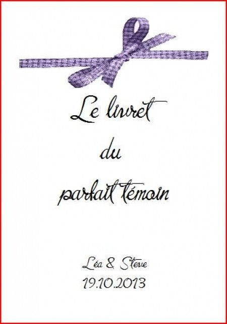 livret du parfait témoins