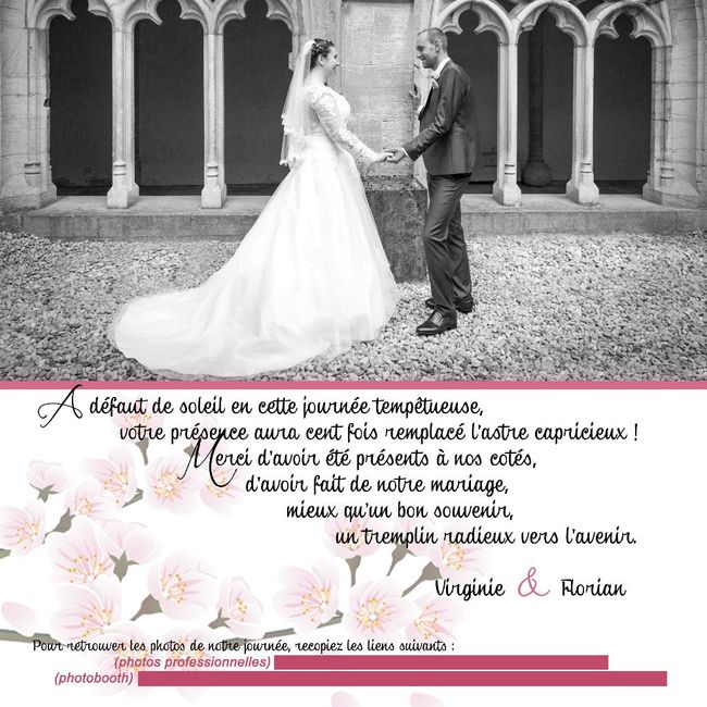 Remerciement (verso)