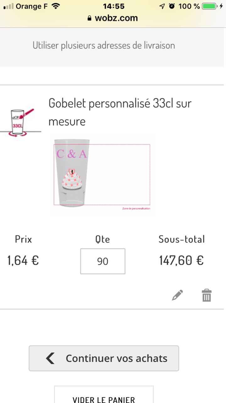Avez-vous des goblets personnalisables pour votre mariage ? - 1