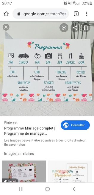 Création  programme du mariage 1