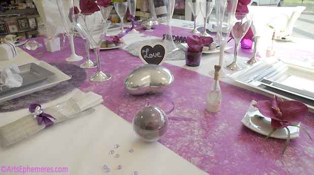 déco table parme argent
