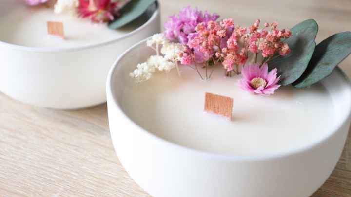 Contenant bougie fleurie - 1