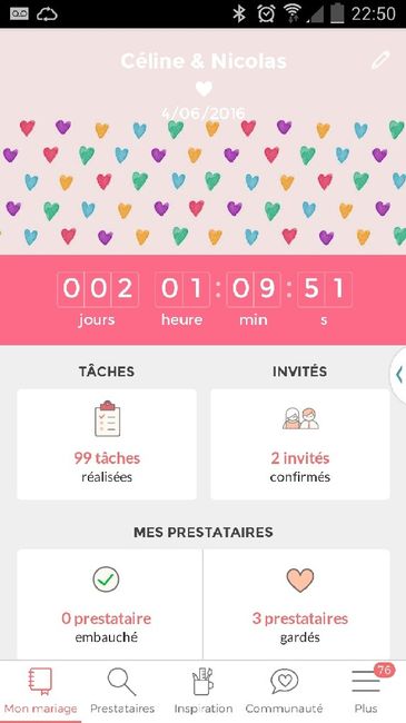 Oú en sont vos compteurs Mariages.net ? - 1