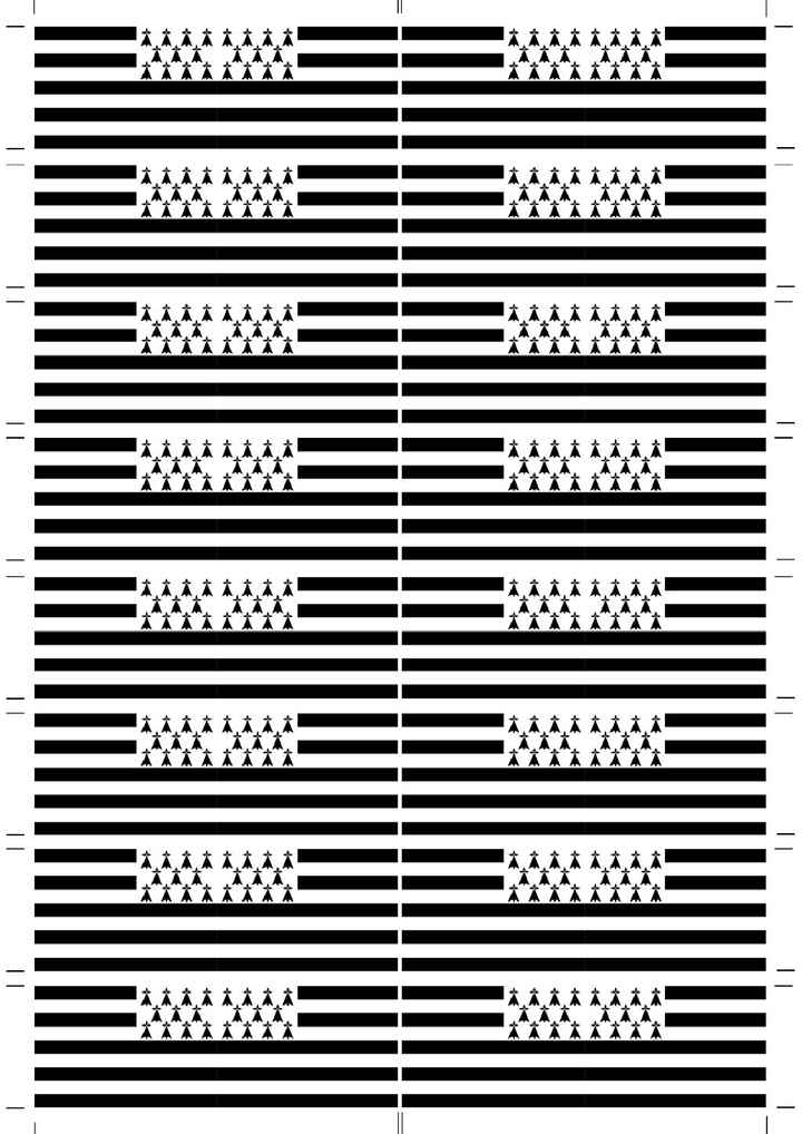 Voici une planche A4 pour faire 16 mini drapeaux bretons