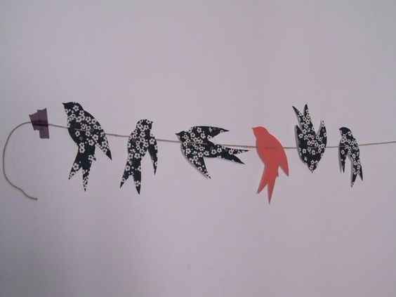 12. La guirlande d'oiseau en papier/tissus