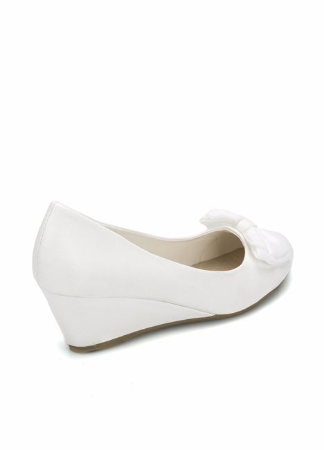 3. Ballerines compensées à noeuds blanc