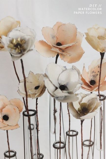 5. Les fleurs en papier aquarellé