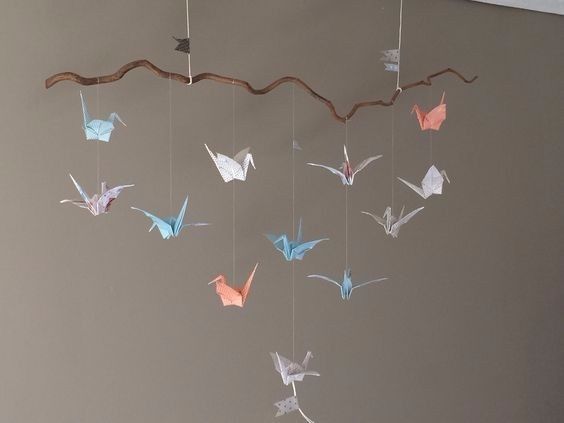 8. La suspension/mobile oiseaux origami