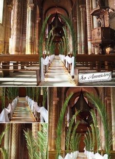2. La décoration de l'église en branche de palmier
