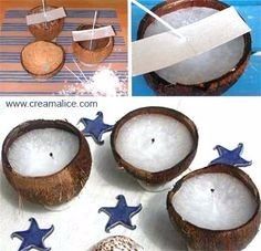 15. Transformer une noix de coco en bougie