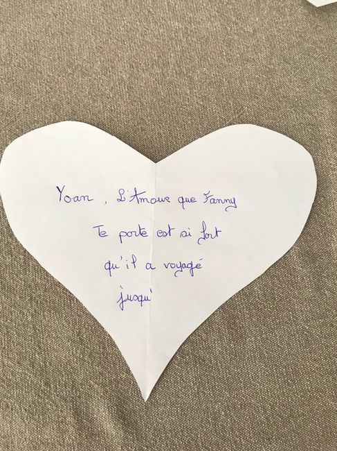 Love note pour Fanny à Yoan, pour Julie à J.p. - 1
