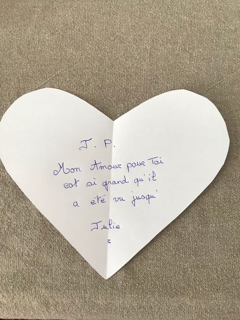 Love note pour Fanny à Yoan, pour Julie à J.p. - 2